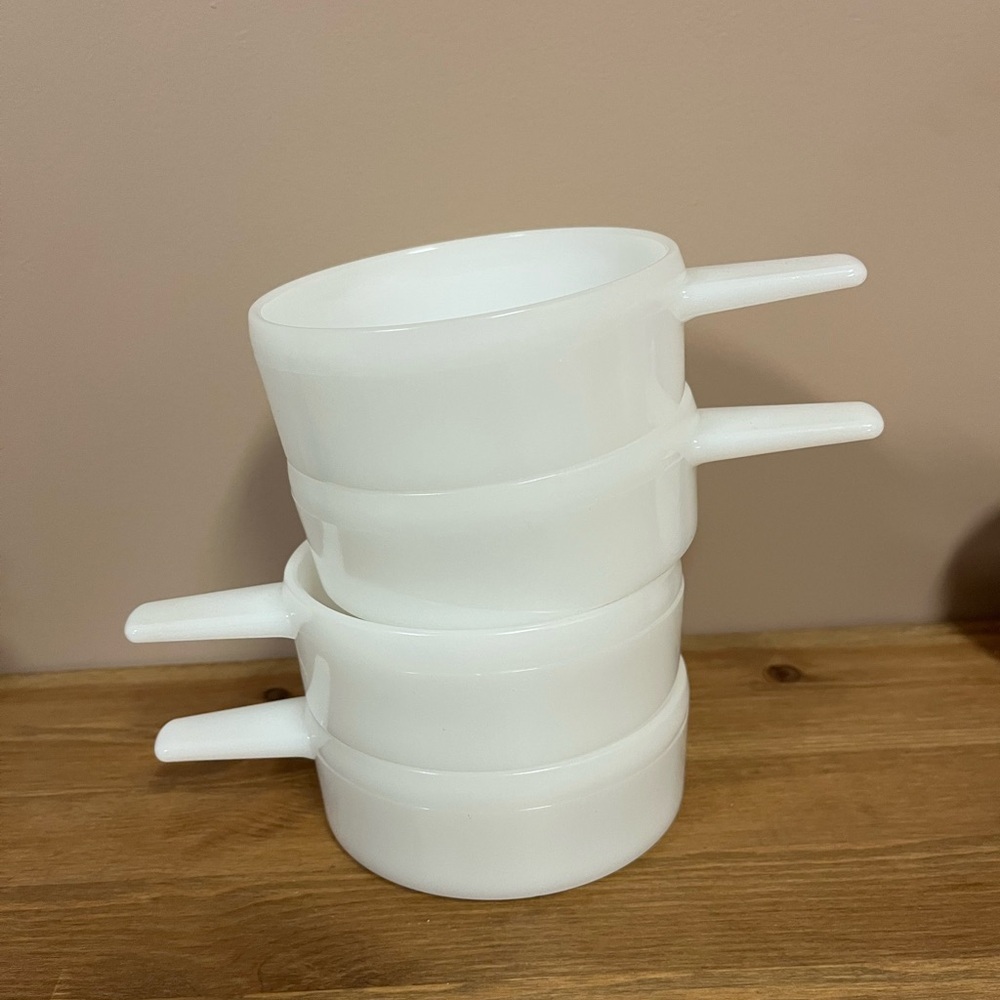 Vintage Milk Glass Ovenware - set of 4